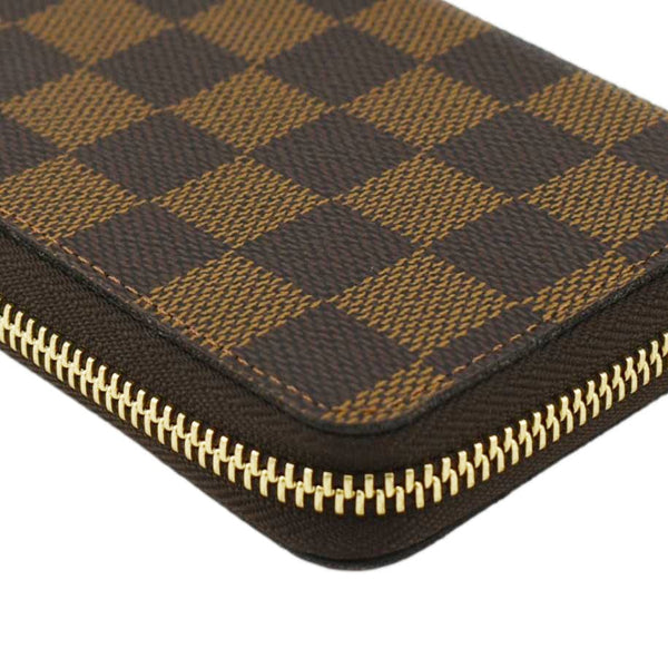 LOUIS VUITTON Clemence Damier Ebene Zippy Wallet Brown