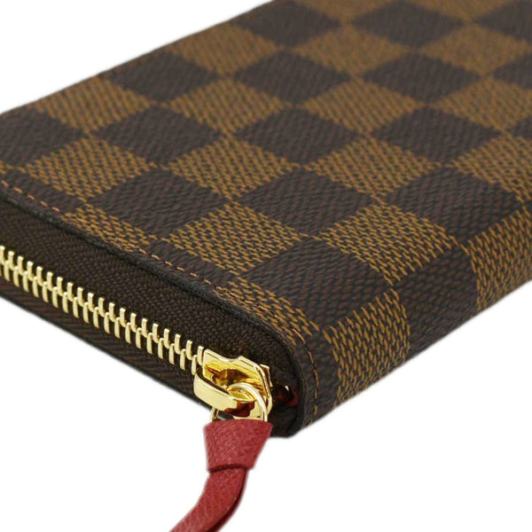 LOUIS VUITTON Clemence Damier Ebene Zippy Wallet Brown