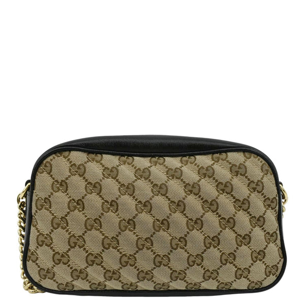 GUCCI Marmont Small Monogram Canvas Crossbody Camera Bag Beige 447632