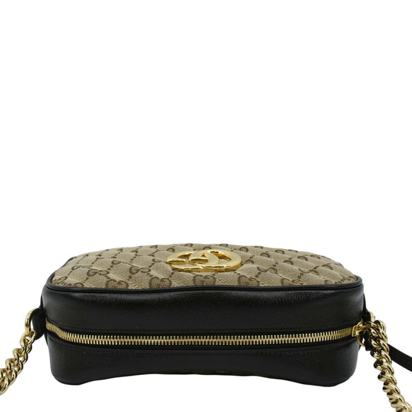 GUCCI Marmont Small Monogram Canvas Crossbody Camera Bag Beige 447632