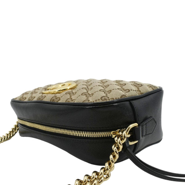 GUCCI Marmont Small Monogram Canvas Crossbody Camera Bag Beige 447632