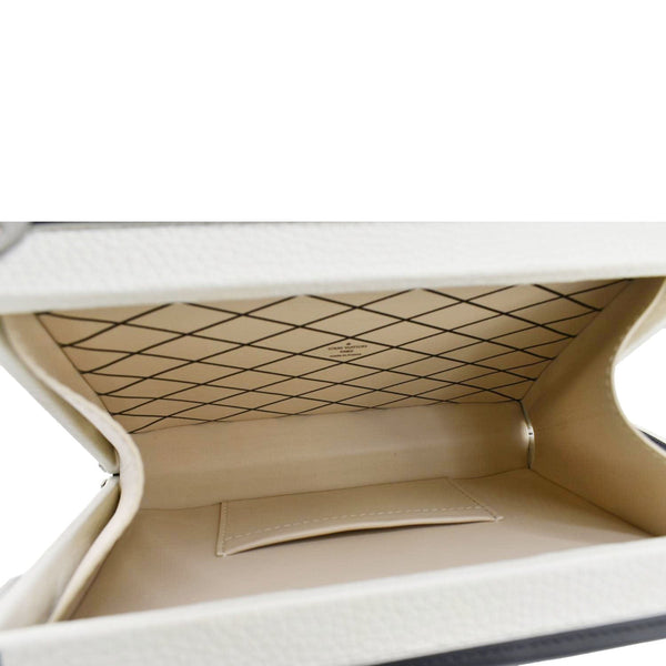 LOUIS VUITTON Petite Malle Trunk Leather Crossbody Bag Off White