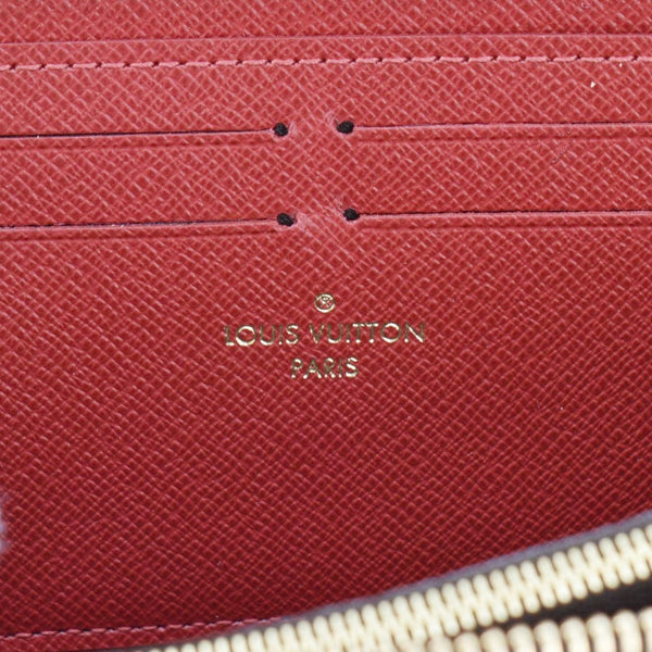 LOUIS VUITTON Clemence Damier Ebene Zippy Wallet Brown