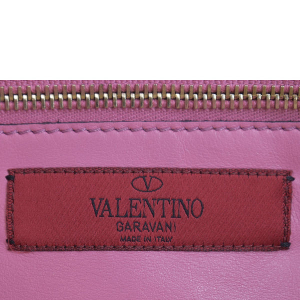 VALENTINO Trapeze Garavani Rockstud Leather Shopping Tote Bag Pink