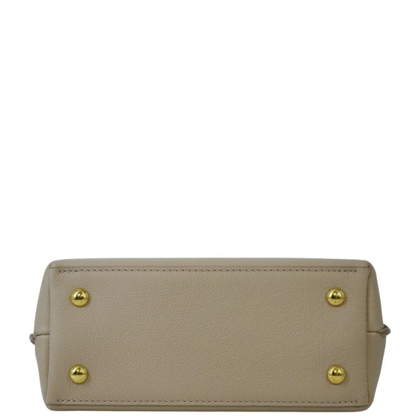 LOUIS VUITTON Mini Lockme Ever Leather Shoulder Bag Greige