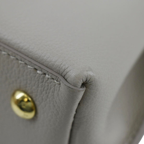 LOUIS VUITTON Mini Lockme Ever Leather Shoulder Bag Greige