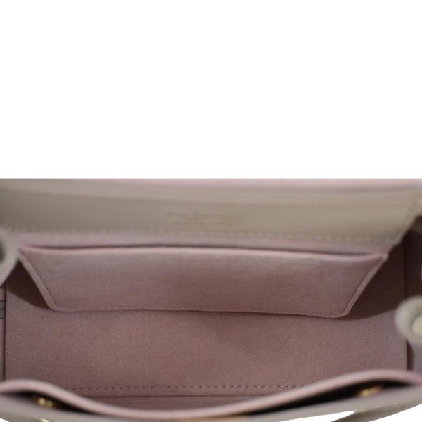 LOUIS VUITTON Mini Lockme Ever Leather Shoulder Bag Greige