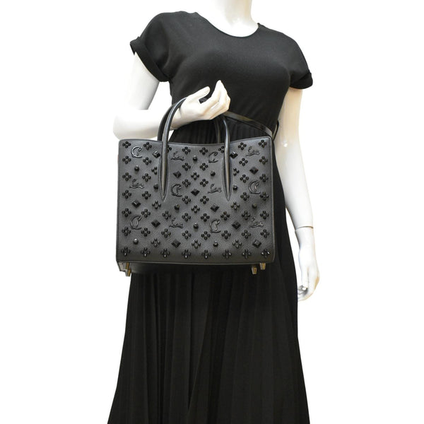 CHRISTIAN LOUBOUTIN Paloma Medium Leather Tote Bag Black