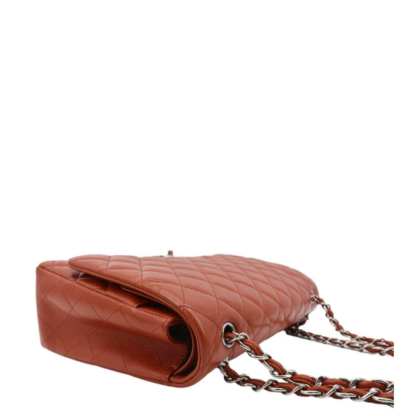 CHANEL Classic Maxi Double Flap Quilted Leather Shoulder Bag Red
