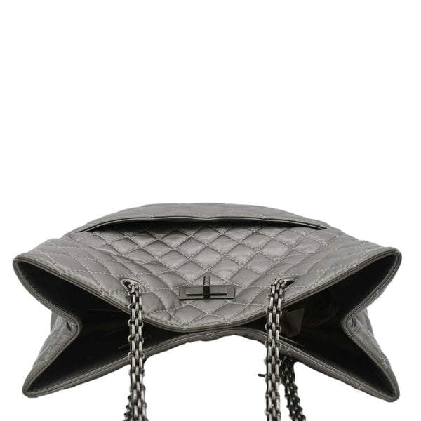 CHANEL Reissue Tall Quilted Aged Calfskin Leather Shoulder Bag Grey