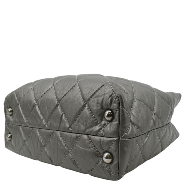 CHANEL Reissue Tall Quilted Aged Calfskin Leather Shoulder Bag Grey