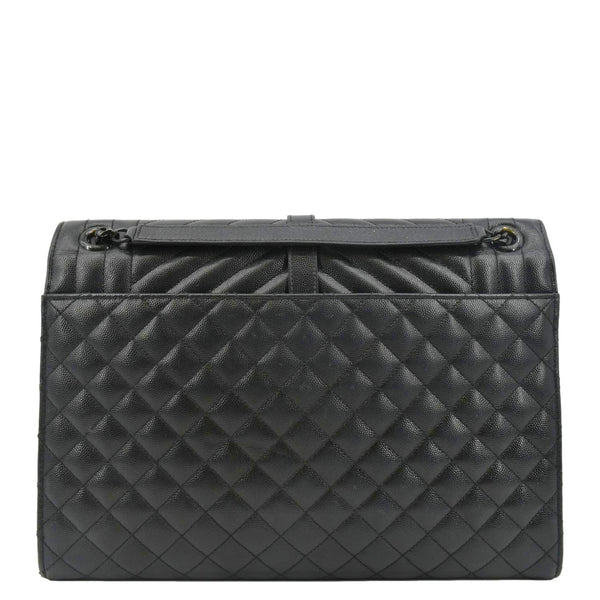 YVES SAINT LAURENT Envelope Mix Matelassé Chain Leather Shoulder Bag Black