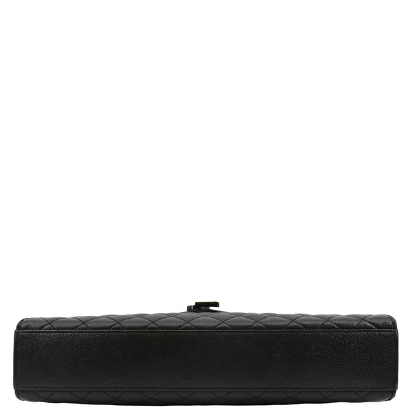 YVES SAINT LAURENT Envelope Mix Matelassé Chain Leather Shoulder Bag Black