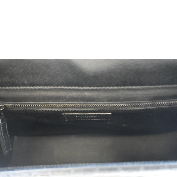 YVES SAINT LAURENT Envelope Mix Matelassé Chain Leather Shoulder Bag Black