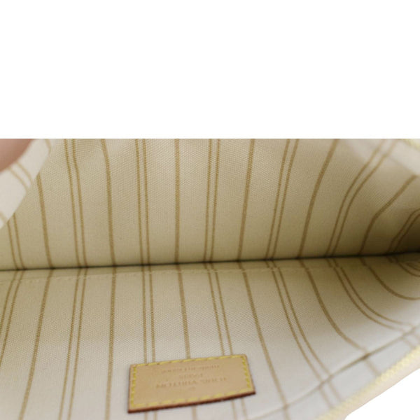 LOUIS VUITTON Wristlet Pochette Damier Azur Pouch White