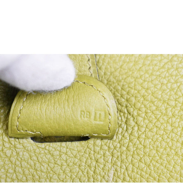 HERMES Evelyne Clemence I GM Leather Crossbody Bag Lime