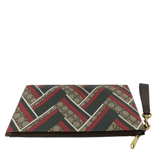 GUCCI Zipped Medium GG Printed Canvas Pouch Beige 429225