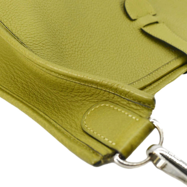 HERMES Evelyne Clemence I GM Leather Crossbody Bag Lime