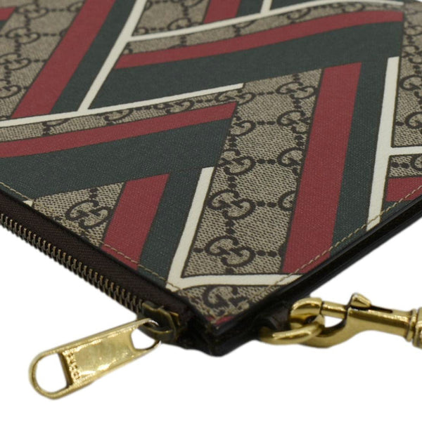 GUCCI Zipped Medium GG Printed Canvas Pouch Beige 429225