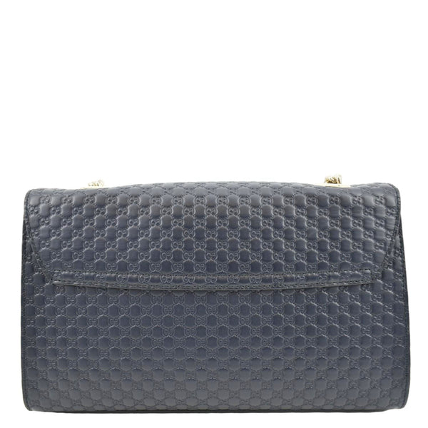 GUCCI Emily Medium GG Leather Chain Shoulder Bag Navy Blue 449635