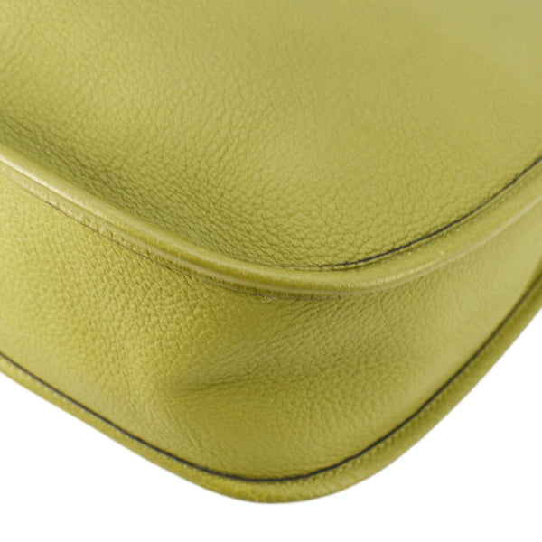HERMES Evelyne Clemence I GM Leather Crossbody Bag Lime