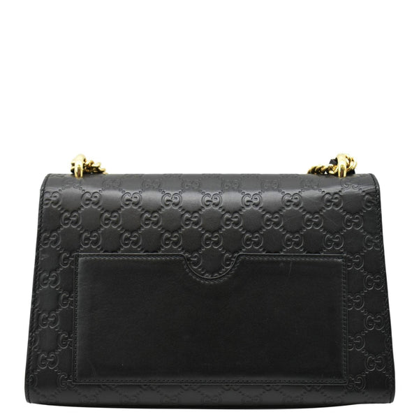 GUCCI Padlock Medium GG Leathrer Chain Shoulder Bag Black 409486