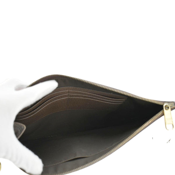 GUCCI Zipped Medium GG Printed Canvas Pouch Beige 429225