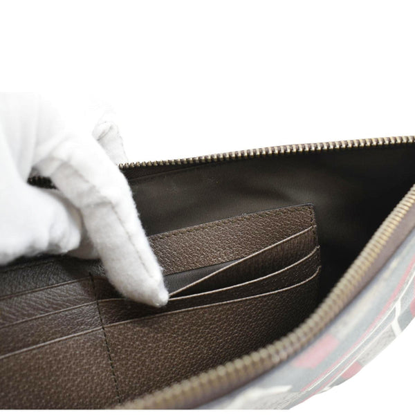 GUCCI Zipped Medium GG Printed Canvas Pouch Beige 429225