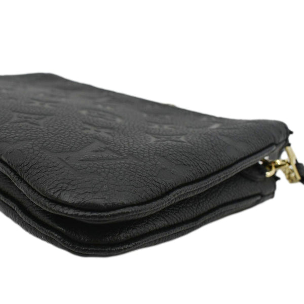 LOUIS VUITTON Double Zip Pochette Monogram Empreinte Crossbody Bag Black