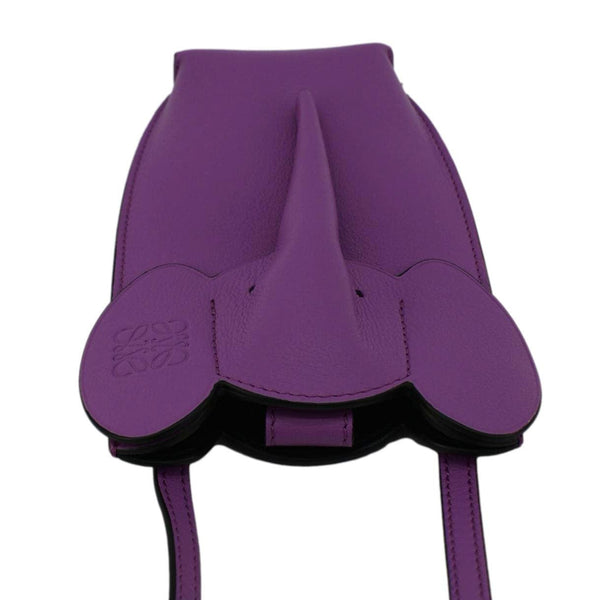 LOEWE Elephant Pocket Pouch Leather Crossbody Bag Purple