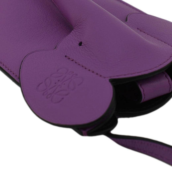 LOEWE Elephant Pocket Pouch Leather Crossbody Bag Purple