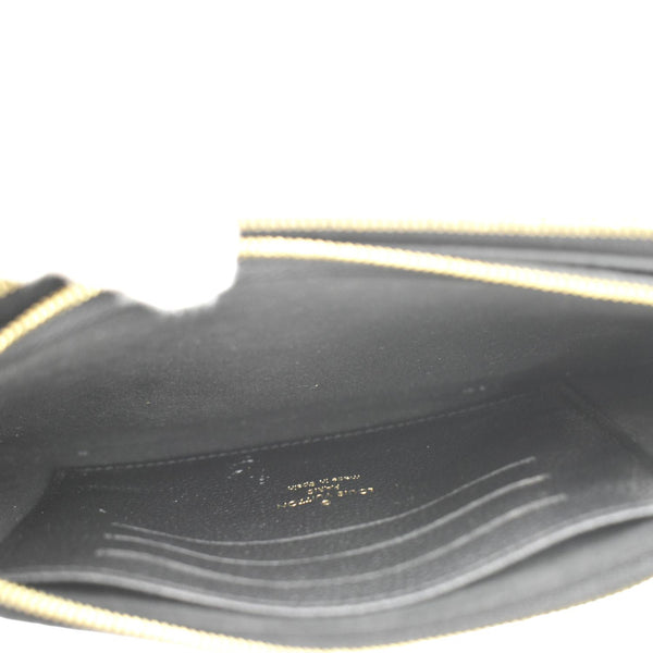 LOUIS VUITTON Double Zip Pochette Monogram Empreinte Crossbody Bag Black