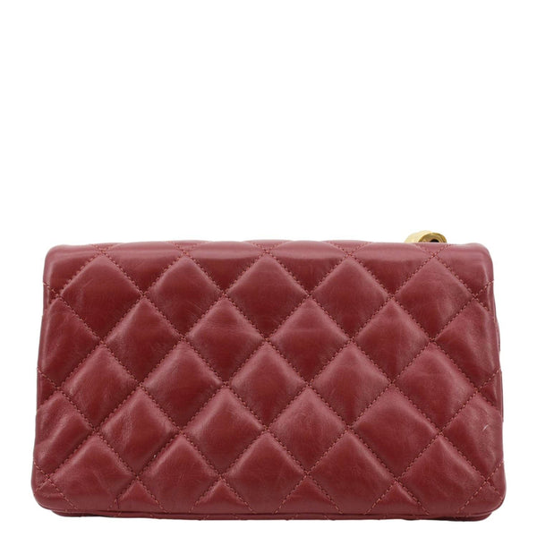 CHANEL Small Pillow Crush Flap Quilted Leather Shoulder Bag Red