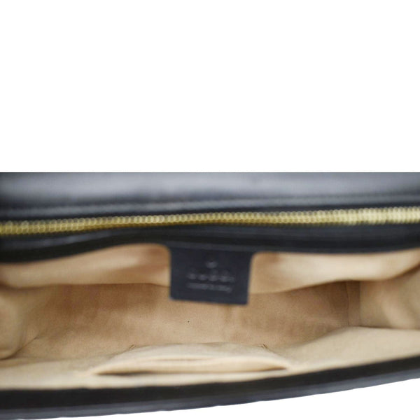 GUCCI Padlock Medium GG Leathrer Chain Shoulder Bag Black 409486