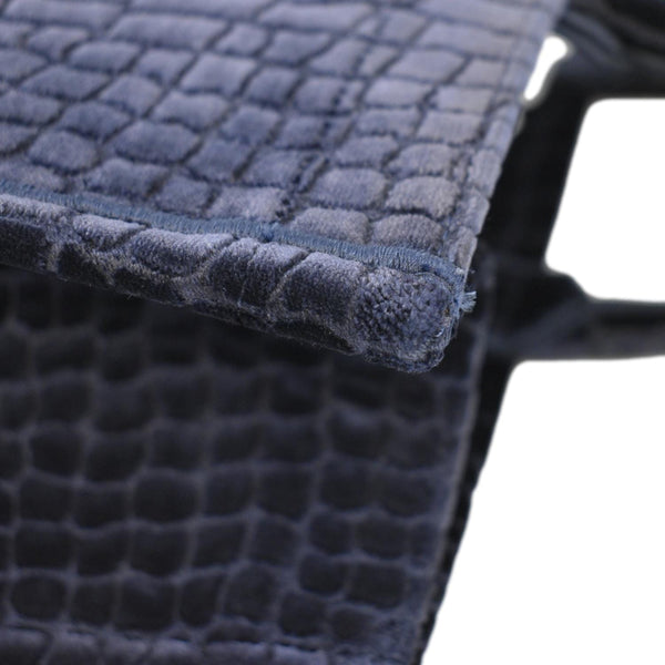 CHRISTIAN DIOR Embossed Velvet Tote Bag Navy upper left corner look