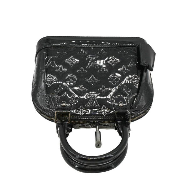 LOUIS VUITTON Alma BB Monogram Vernis Satchel Bag Black