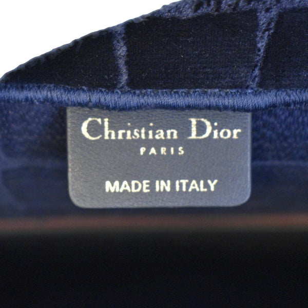 CHRISTIAN DIOR Large Book Embossed Velvet Tote Bag Navy