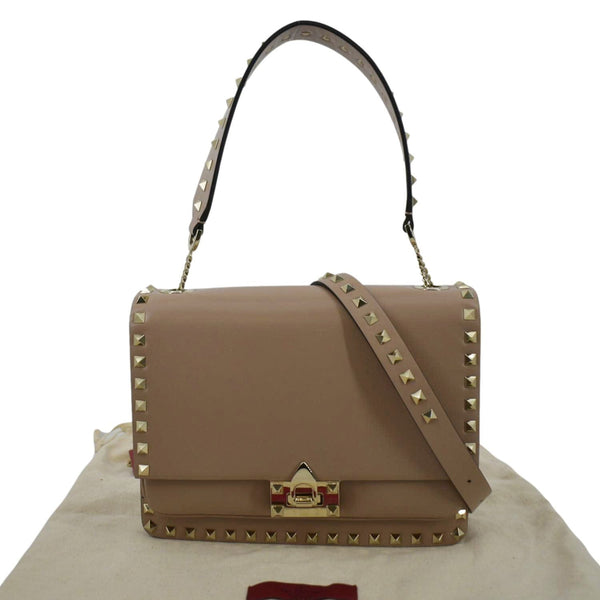 VALENTINO Garavani Rockstud Leather Crossbody Bag Dusty Pink