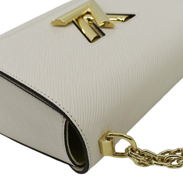 LOUIS VUITTON Twist Flower Epi Leather Chain Shoulder Bag Off White
