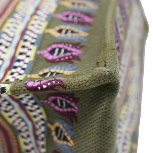 CHRISTIAN DIOR Canvas Tote Bag Pink lower left corner look