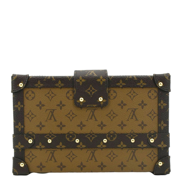 LOUIS VUITTON Petite Malle Monogram Reverse Canvas Shoulder Bag Brown