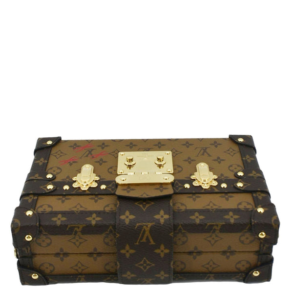 LOUIS VUITTON Petite Malle Monogram Reverse Canvas Shoulder Bag Brown