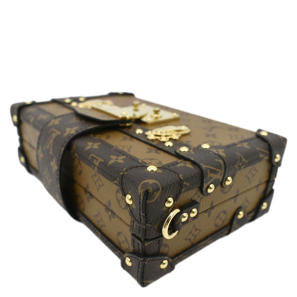 LOUIS VUITTON Petite Malle Monogram Reverse Canvas Shoulder Bag Brown