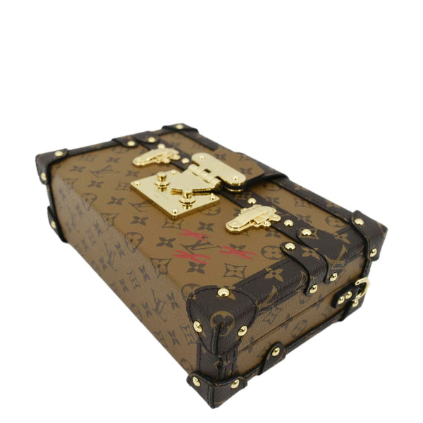 LOUIS VUITTON Petite Malle Monogram Reverse Canvas Shoulder Bag Brown