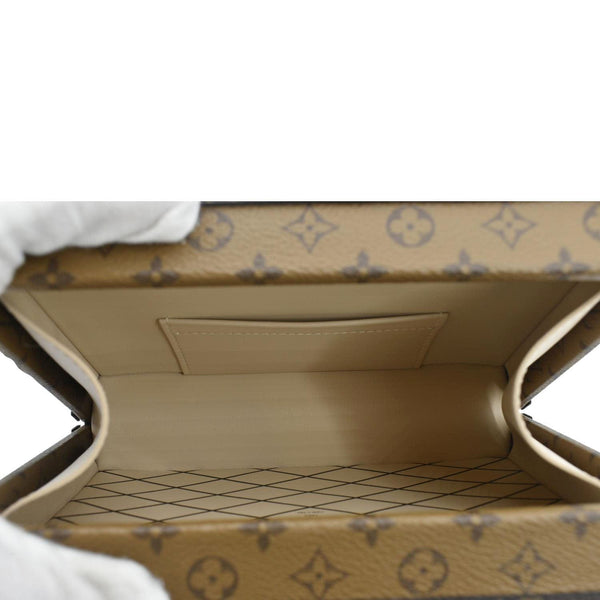 LOUIS VUITTON Petite Malle Monogram Reverse Canvas Shoulder Bag Brown