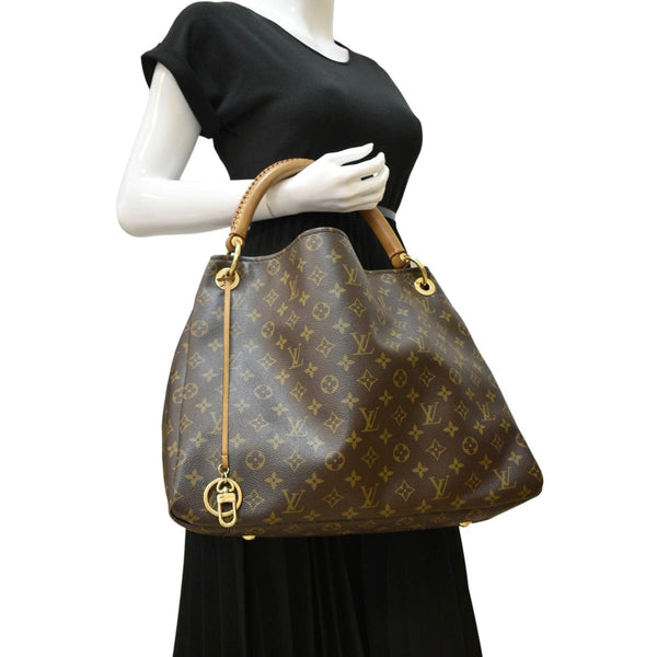 LOUIS VUITTON Artsy MM Monogram Canvas Hobo Bag Brown