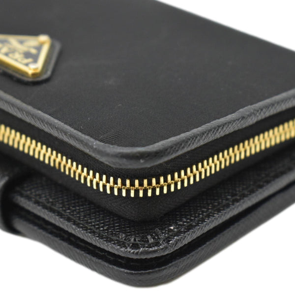 PRADA Nylon Zip Around Wallet Black