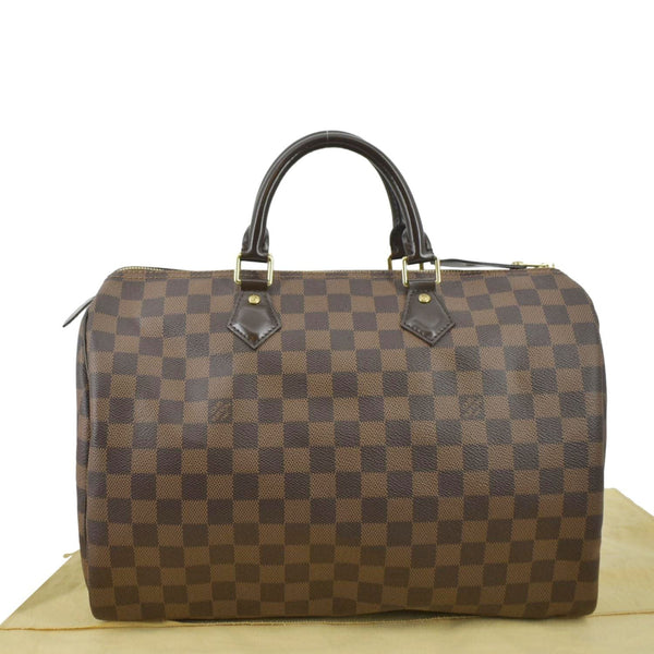 LOUIS VUITTON Speedy 35 Damier Ebene Satchel Bag Brown