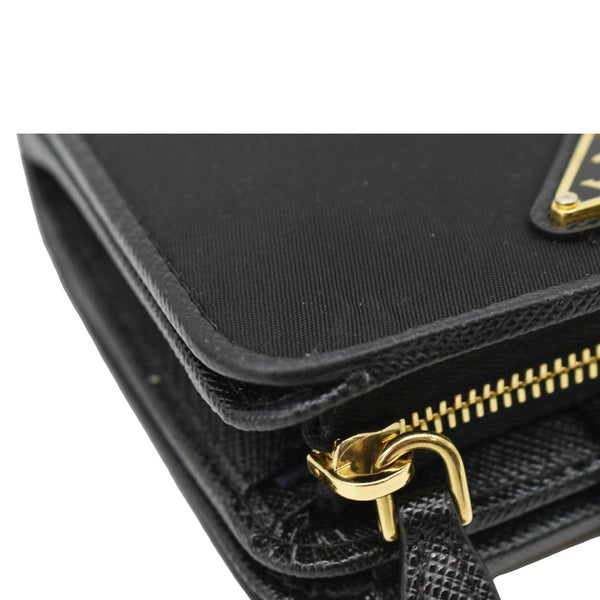 PRADA Nylon Zip Around Wallet Black