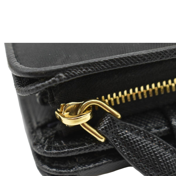 PRADA Nylon Zip Around Wallet Black